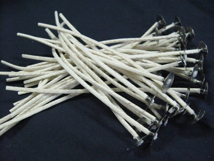 100 Candle Wicks #585 - 6in for pillars or containers, beeswax, soy, natural wax